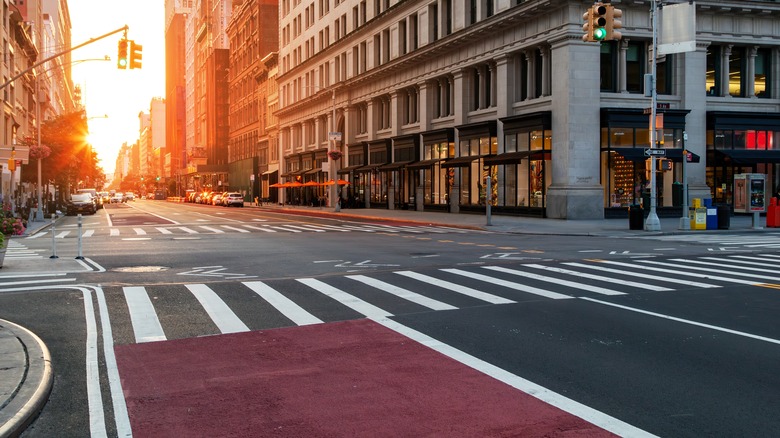 empty intersection in new york city