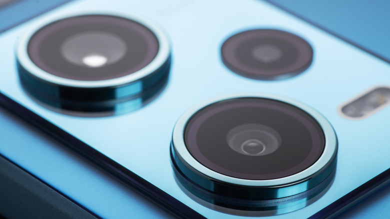 Closeup of the iPhone's back cameras.