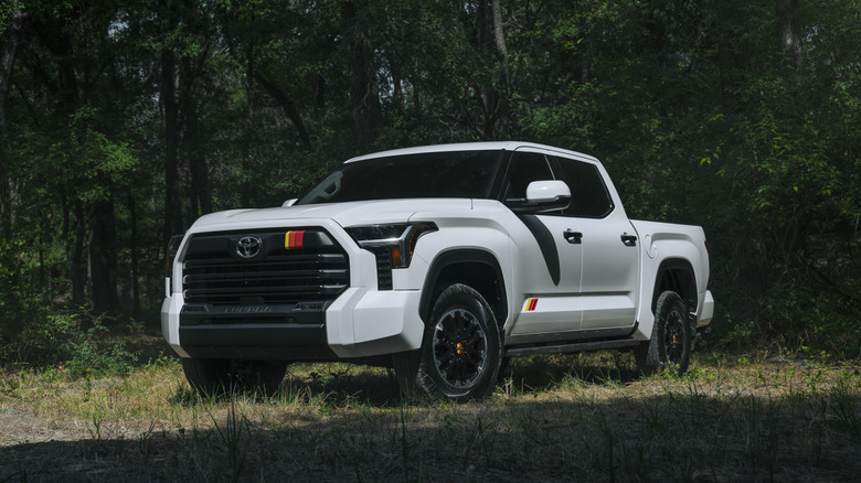 A white 2026 Toyota Tundra parked