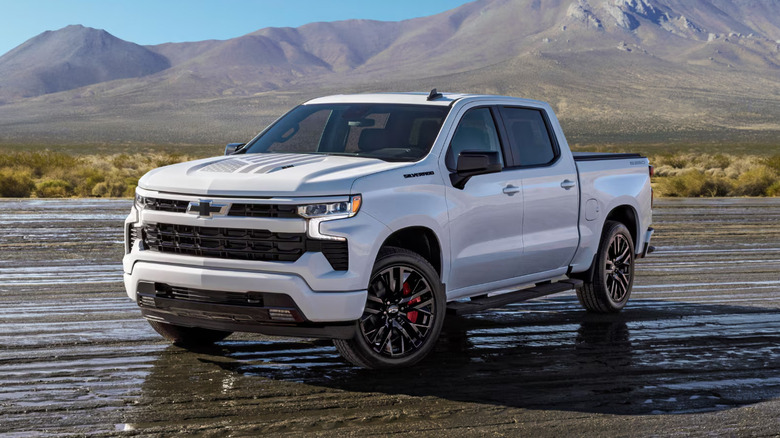 A white 2026 Chevrolet Silverado parked