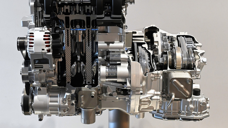 A Nissan engine and CVT transmission together