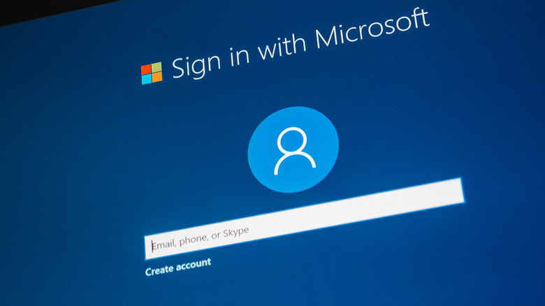 microsoft sign in screen