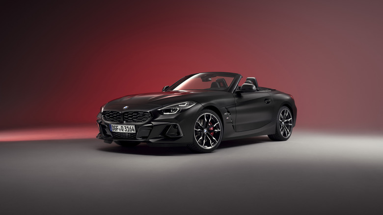 A black 2026 BMW Z4 in the studio