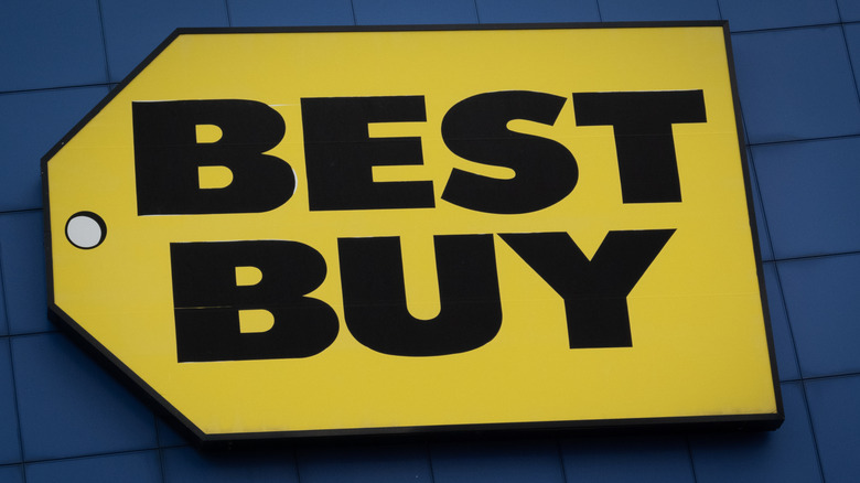 Best Buy logo on the front of a store