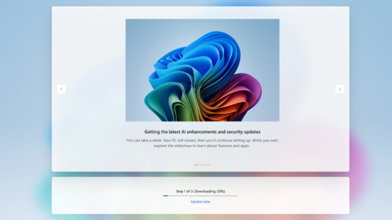 Windows Out of Box Experience with option to skip updates.