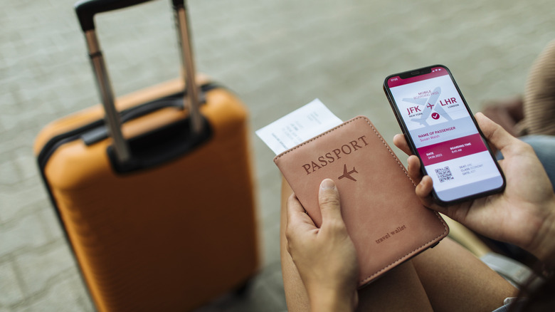 Digital documents on smartphone.