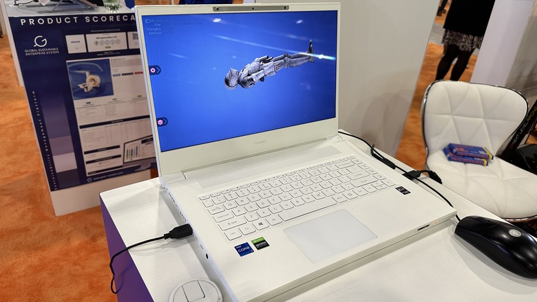 Laptop with a suit of armor of the screen