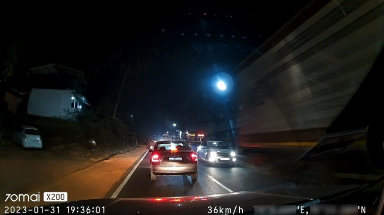 70mai Dash Cam Omni night time footage