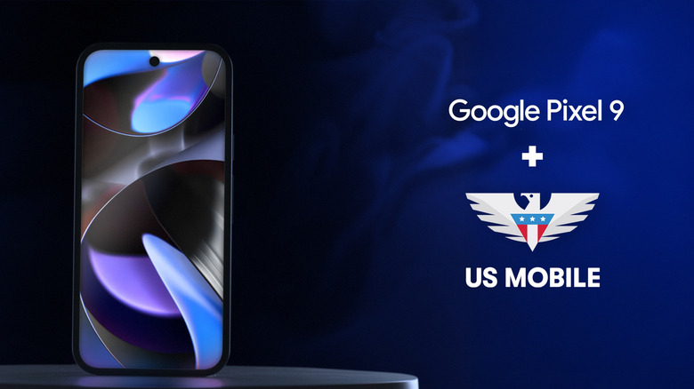 Google Pixel 9 phone in US Mobile ad