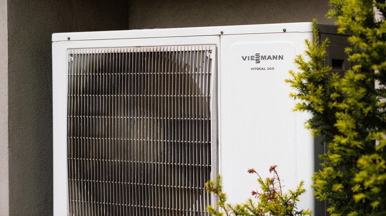 Viessmann heat pump outside a building