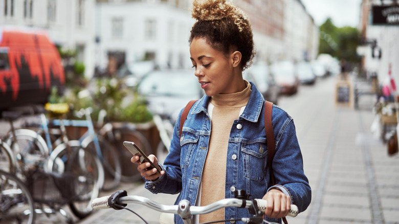 Woman using a smartphone