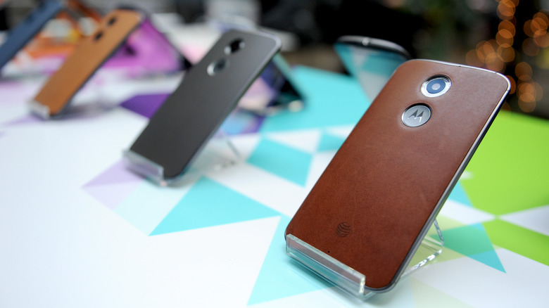 Row of Moto X smartphones