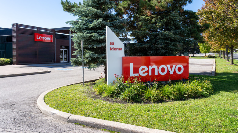 Lenovo signboard at its Ontario office.