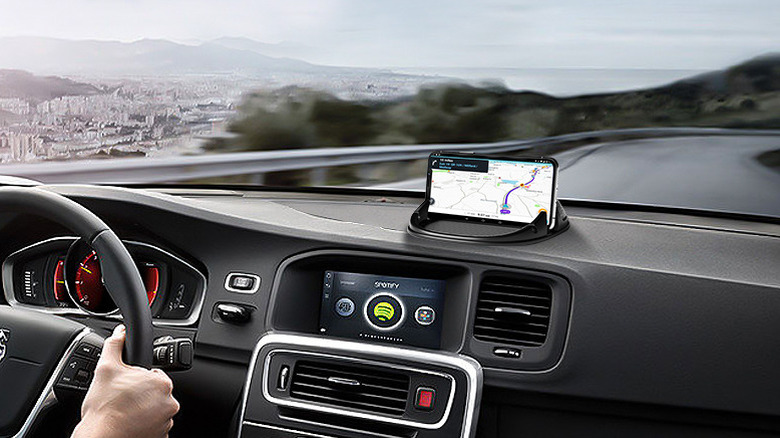 Loncaster Car Phone Holder mounted on a dash