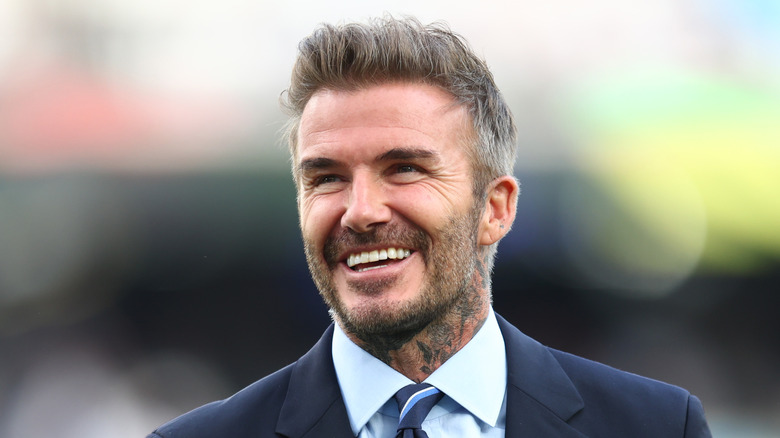 David Beckham at a charity football match