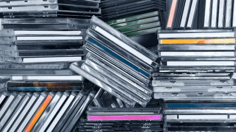 Messy stack of CDs