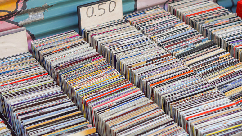 CDs on sale at a flea market