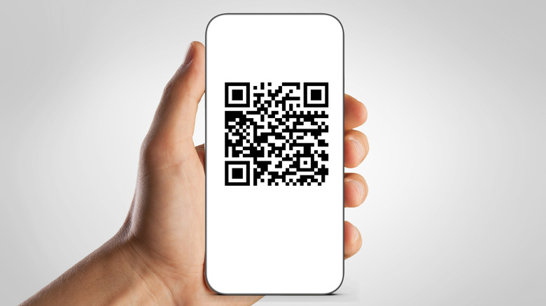 QR code on a mobile screen