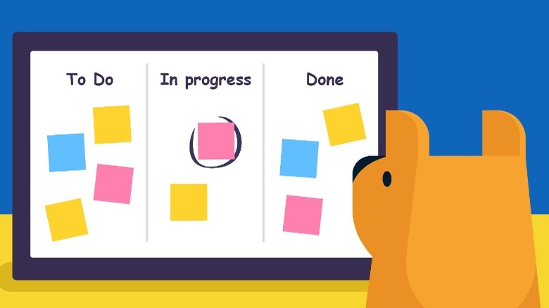 Chanty animation showing to do and in progress tasks