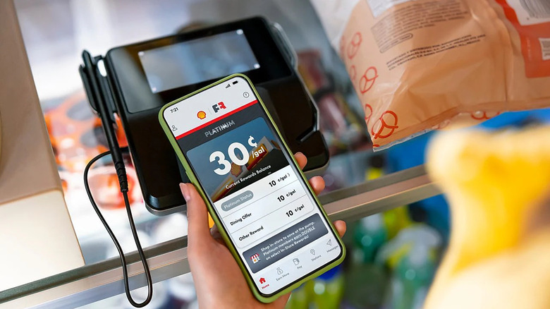 Phone showing Shell rewards app