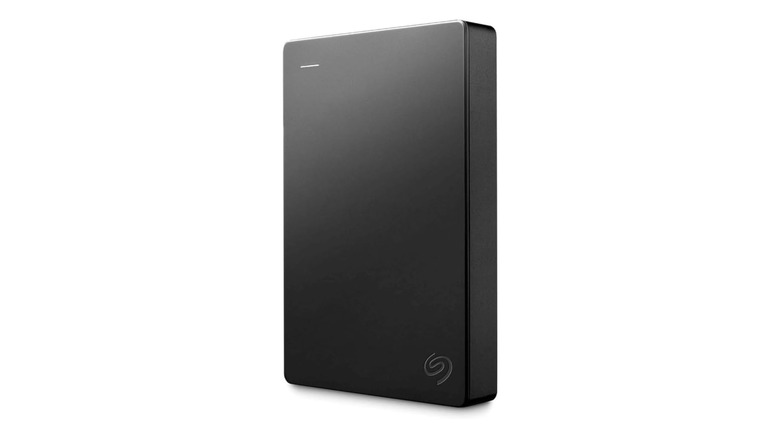 Black external hard drive