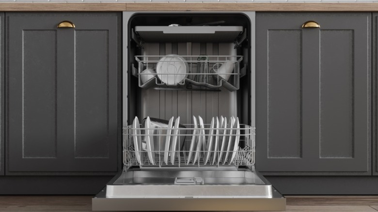 an open dishwasher
