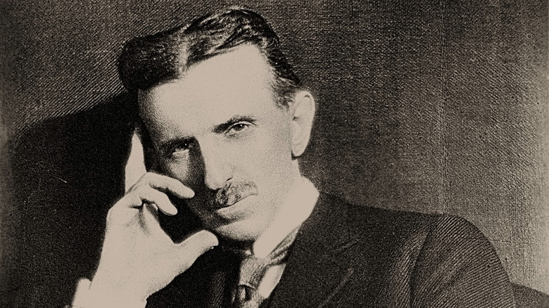 Nikola Tesla posing for photograph