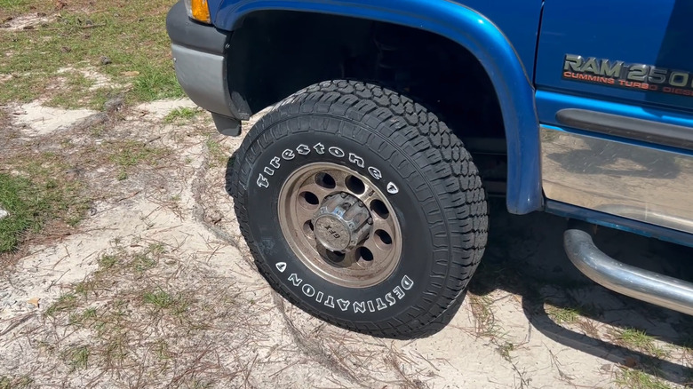 A shot of the Firestone Destination XT Tire