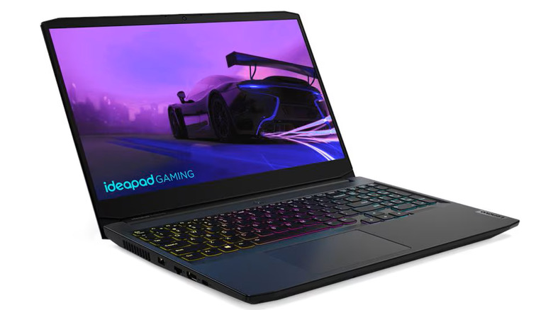 The Lenovo IdeaPad Gaming 3 laptop on a white background