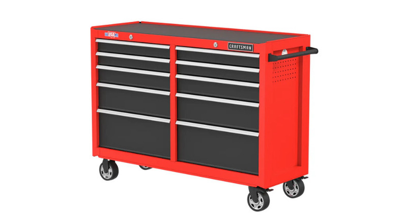 Craftsman 2000 Series 52-Inch Rolling Tool Cabinet in red and black