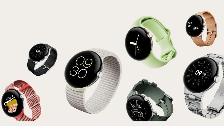 Google Pixel Watches with different bands