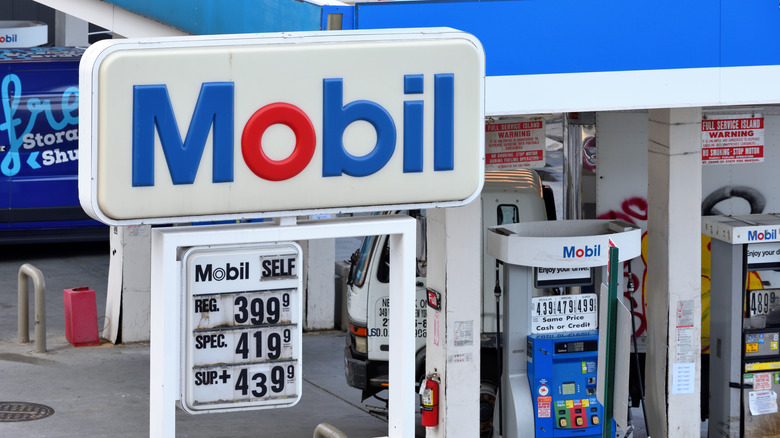 Mobil gas station