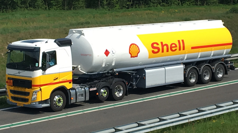 Shell oil truck