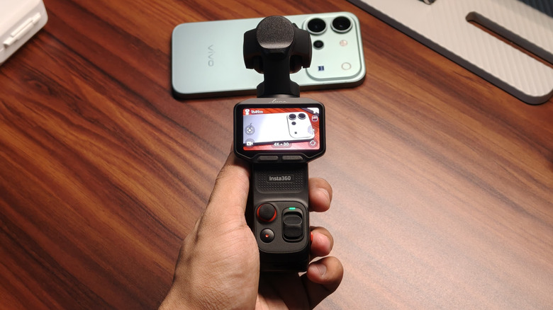 A person using the Insta360 Luna Pro