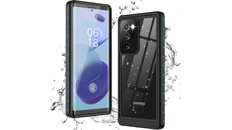 Samsung Note 20 in a waterproof case