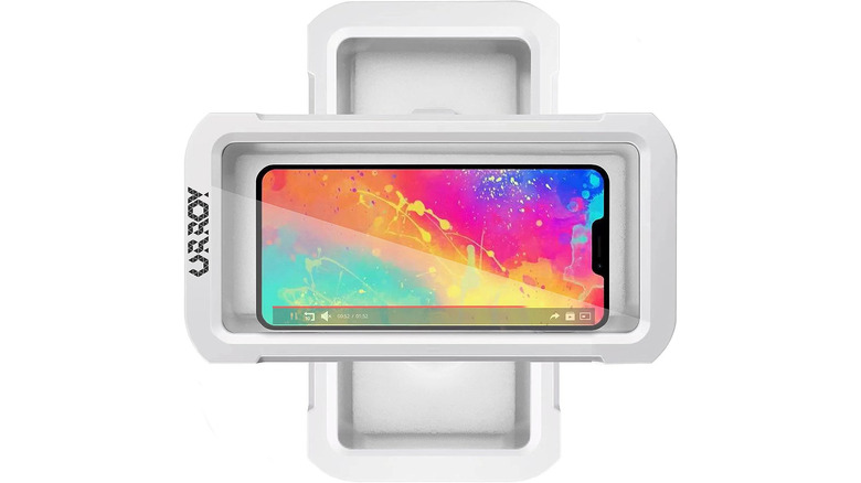 iPhone in a rotating waterproof case