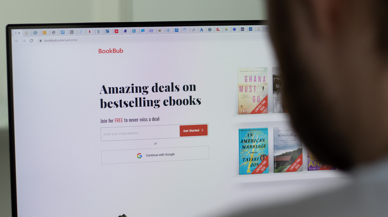 BookBub website on screen on desktop computer