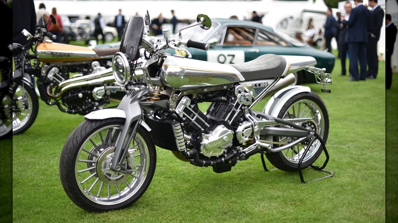 A Brough Superior SS100 on display at the Honorary Artillary Company