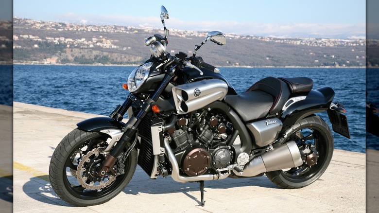 A Yamaha V-Max in front of the Opatija waterfront