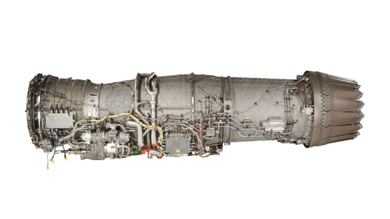 Gray engine with many wires attached