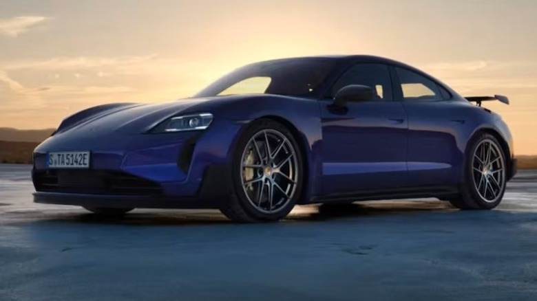 Weissach-package Porsche Taycan Turbo GT parked outdoor