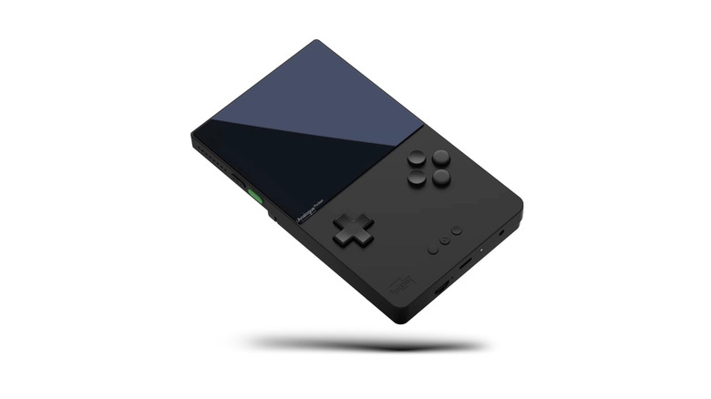 An Analogue Pocket retro handheld games console.