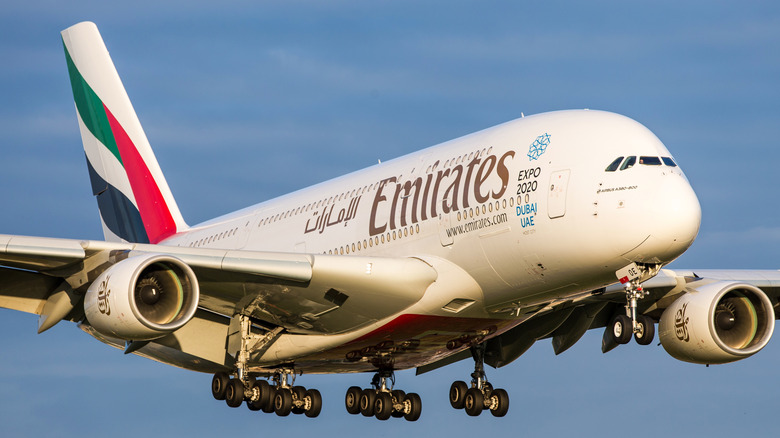 An Airbus A380 landing