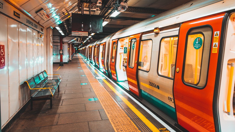 London Underground train in station