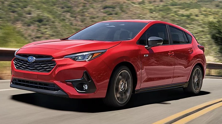 A red 2025 Subaru Imprezza
