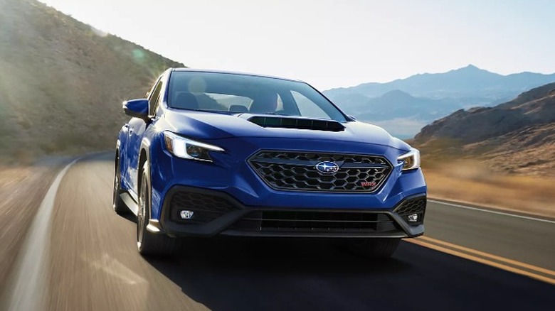 A blue 2025 Subaru WRX