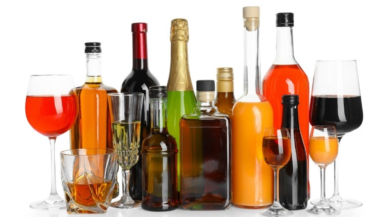 Different drinks in varying quantities