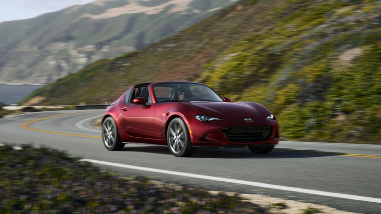 A Mazda MX-5 RF driving