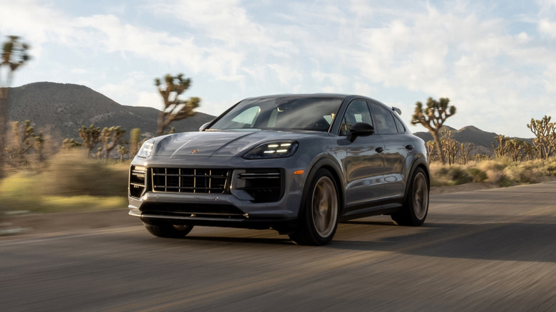 A Porsche Cayenne Turbo GT driving