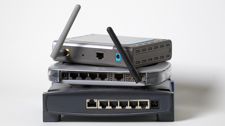 Stack of Wi-Fi routers